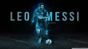 Leo Messi Neon Blue Wallpaper