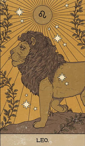 Leo Zodiac Sign And Lion Wallpaper