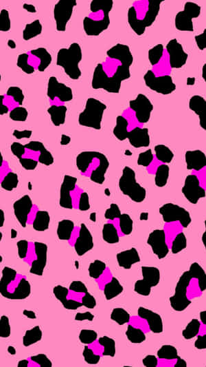 Leopard Print Pattern In Pink And Black Wallpaper