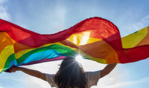 Lesbian Girl Waving Flag Wallpaper