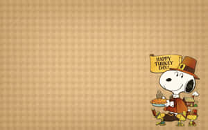 Let's Celebrate The Thanksgiving Holiday With Snoopy And His Friends Wallpaper