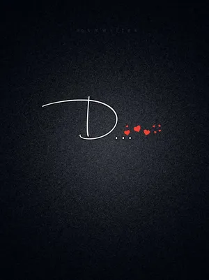 Letter D Red Hearts Wallpaper