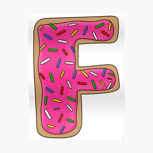 Letter F Pink Donut Wallpaper