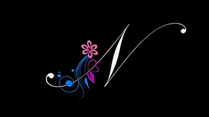 Letter N With Flowers Wallpaper