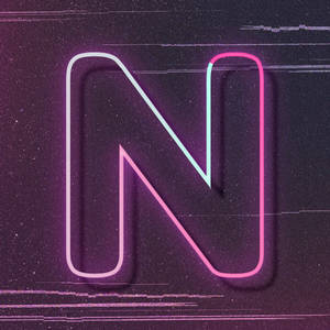 Letter N With Glitch Effect Design Wallpaper