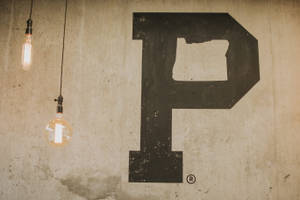 Letter P Beige Wallpaper