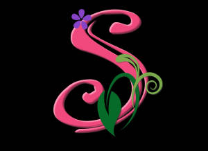 Letter S With Flower And Leaf Wallpaper