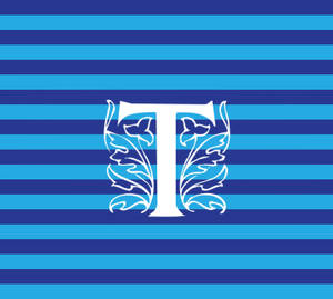 Letter T Blue Stripes Wallpaper