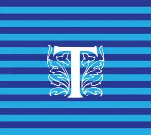 Letter T Blue Stripes Wallpaper