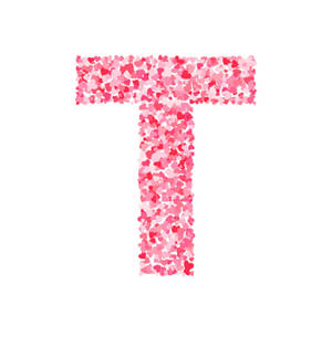 Letter T Heart Shapes Wallpaper