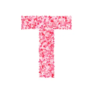 Letter T Heart Shapes Wallpaper