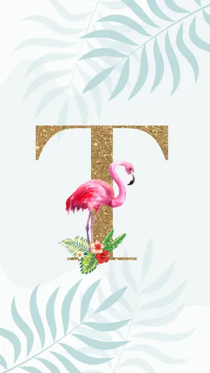 Letter T Tropical Design Wallpaper