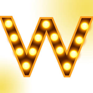 Letter W Broadway Lights Wallpaper