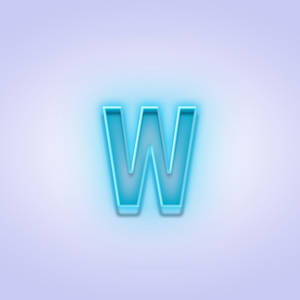 Letter W Neon Blue Wallpaper