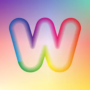 Letter W Rainbow Outline Wallpaper