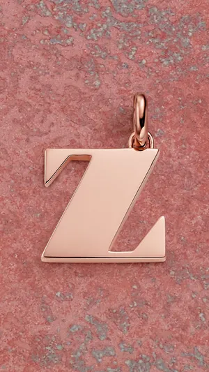 Letter Z Pendant In Rose Gold Wallpaper