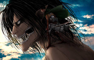 Levi Ackerman On Titan Eren Wallpaper