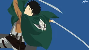 Levi On Blue 4k Wallpaper