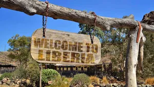 Liberia Wooden Signage Wallpaper