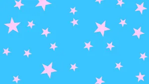 Light Blue Background Pink Stars Wallpaper