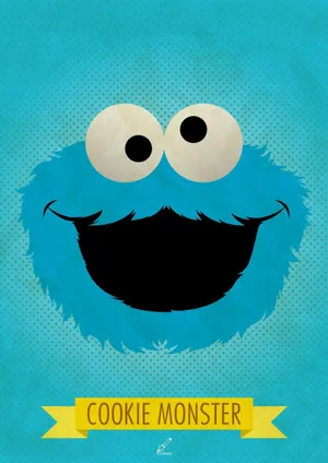 Light Blue Cookie Monster Art Wallpaper