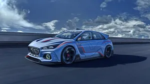 Light Blue Hyundai Racecar Wallpaper