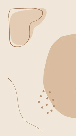 Light Brown Aesthetic Heart And Circle Wallpaper