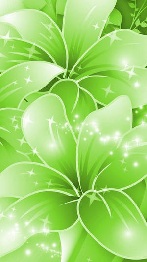 Light Green Flowers Wallpaper