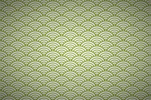 Light Green Japanese Waves Wallpaper