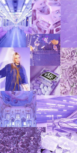 Light Purple Aesthetic Ice Candy Balloons Collage Wallpaper