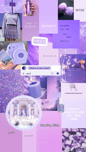 Light Purple Aesthetic Scrapbook Style Wallpaper