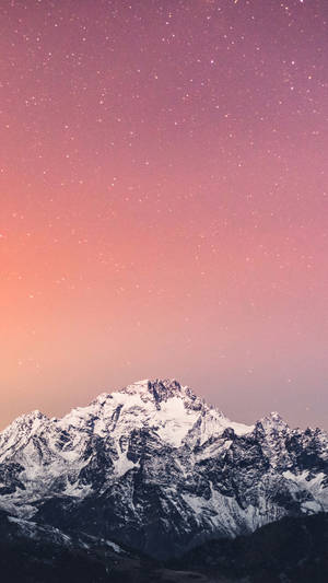 Light Purple Aesthetic Snowy Mountain Wallpaper