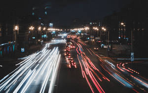 Light Trail In Kazan City Wallpaper