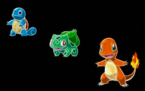 Light Up The Night With These Glowing Neon Squirtles And Their Friends! Wallpaper