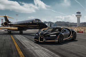 Light Up The Streets In This Dazzling Neon Bugatti. Wallpaper