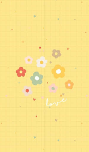 Light Yellow Plaid With Flower Designs Wallpaper
