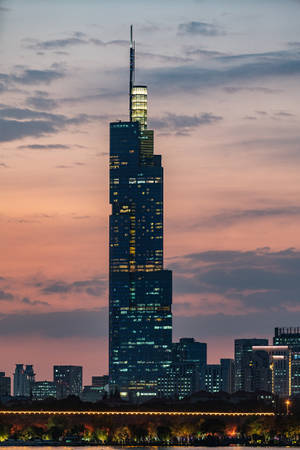 Lighted Tall Willis Tower Wallpaper