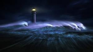 Lighthouse In The Ocean Wallpaper