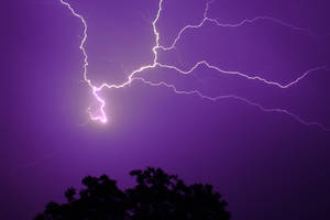 Lightning In Purple Aesthetic Sky Wallpaper