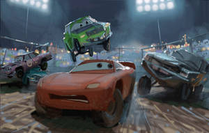 Lightning Mcqueen Race Track Art Wallpaper