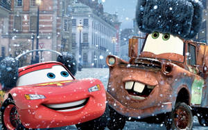 Lightning Mcqueen Tow Mater Snow Wallpaper