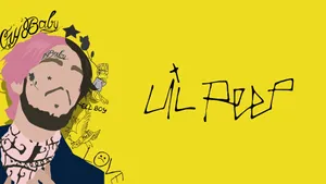 Lil Peep Cute Yellow Artwork Wallpaper