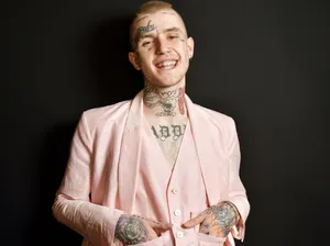 Lil Peep In Pink Suit Wallpaper