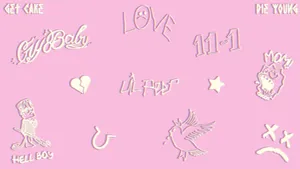 Lil Peep Pink Scribbles Wallpaper