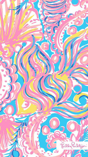 Lilly Pulitzer Fish Print Wallpaper