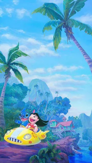 Lilo And Stitch Digital Art Wallpaper