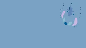 Lilo Stitch Minimalist Powder Blue Art Wallpaper