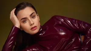 Lily Collins In Vogue Arabia Wallpaper