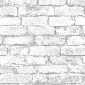 Lime Washed White Brick Wall Wallpaper