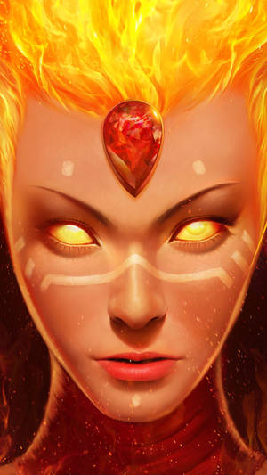 Lina Fiery Soul Dota 2 Iphone Wallpaper